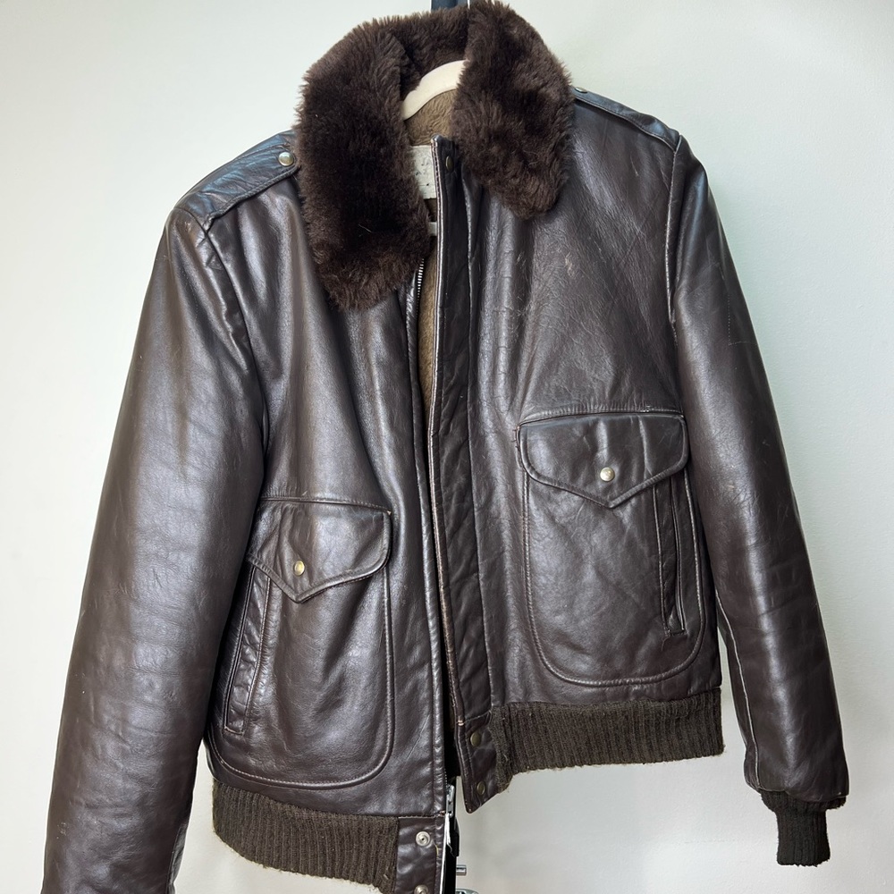 VINTAGE air-force real leather Custom CALVIN & HOBBS